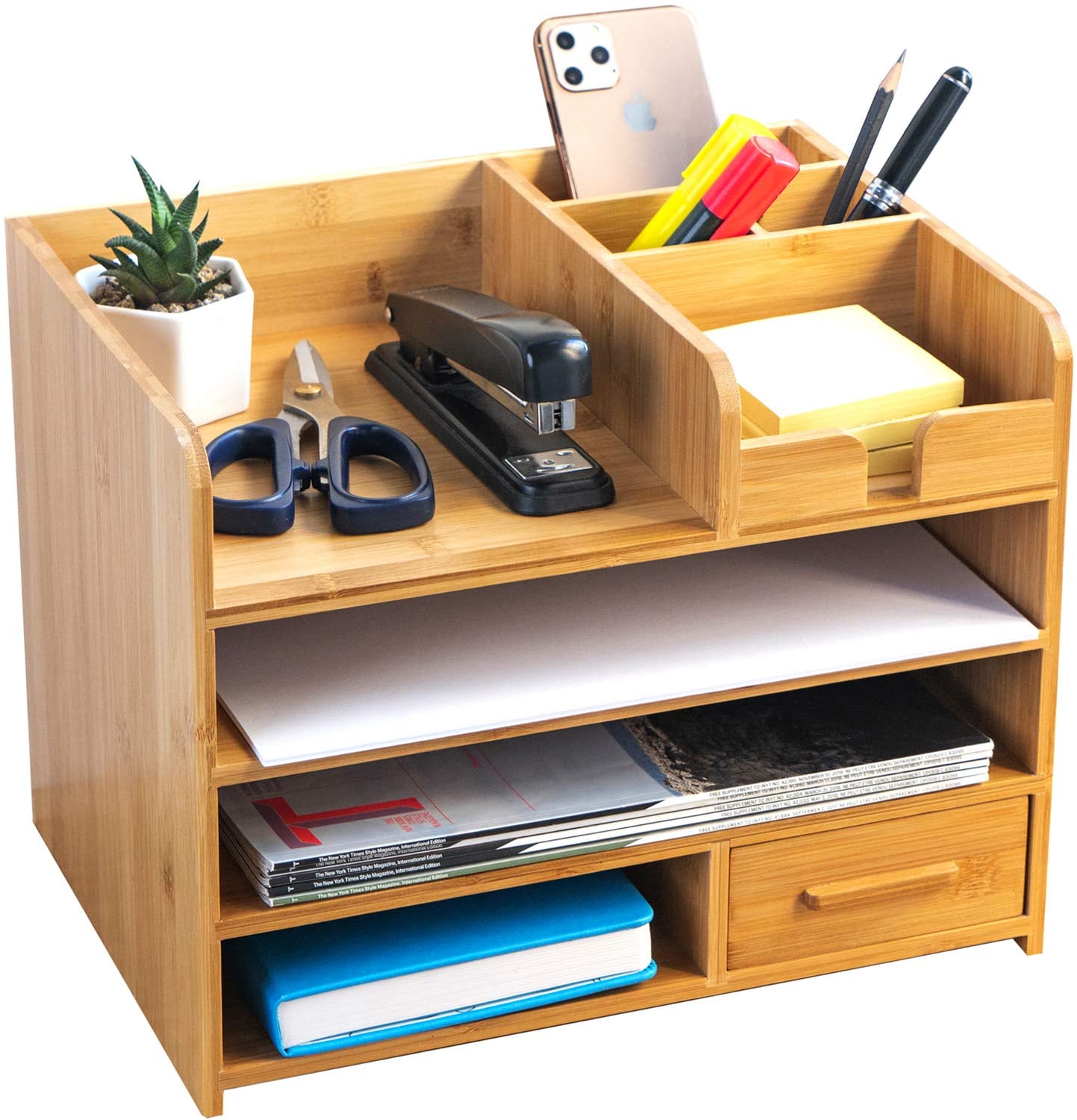 bamboo desk organizer 1