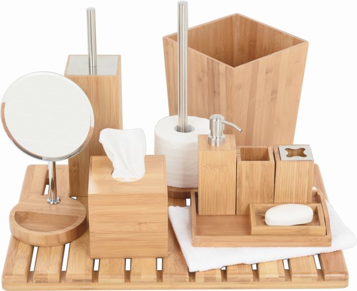 bamboo bathroom accessories set 1