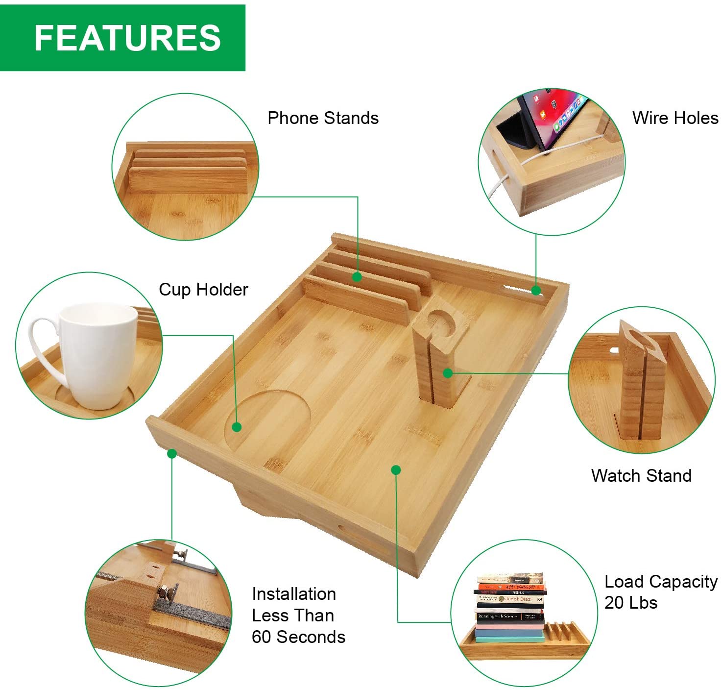 Bamboo Bedside Caddy 2