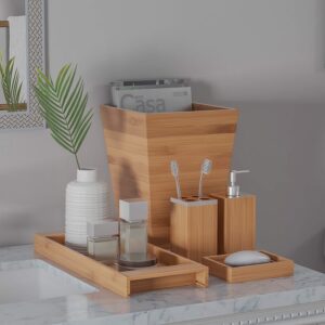 bamboo bathroom accessories set 2