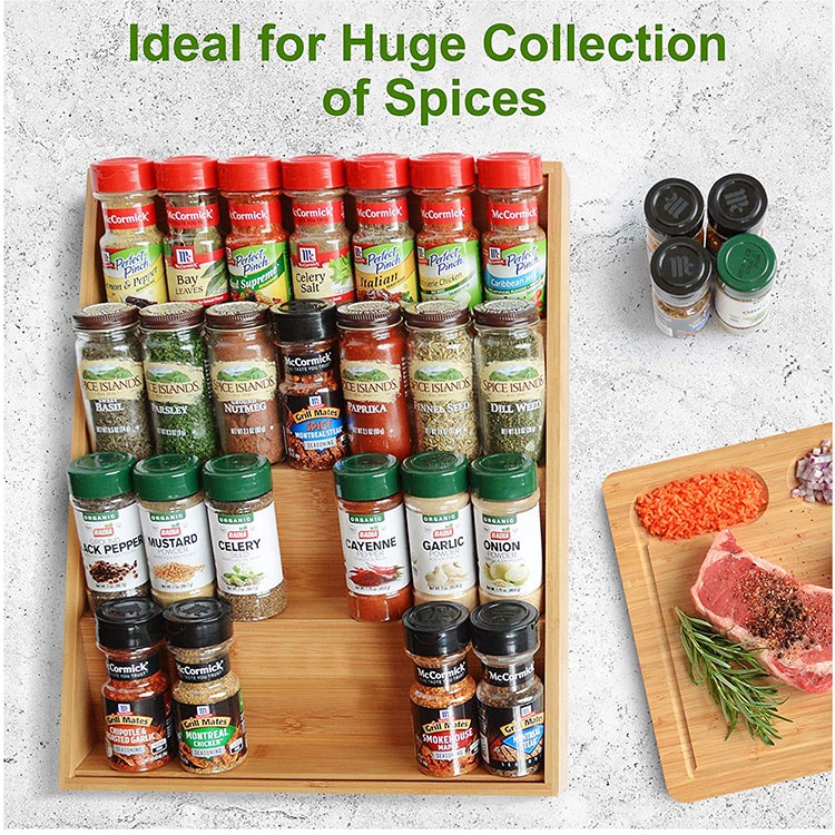 Bamboo Condiment Storage Rack 3