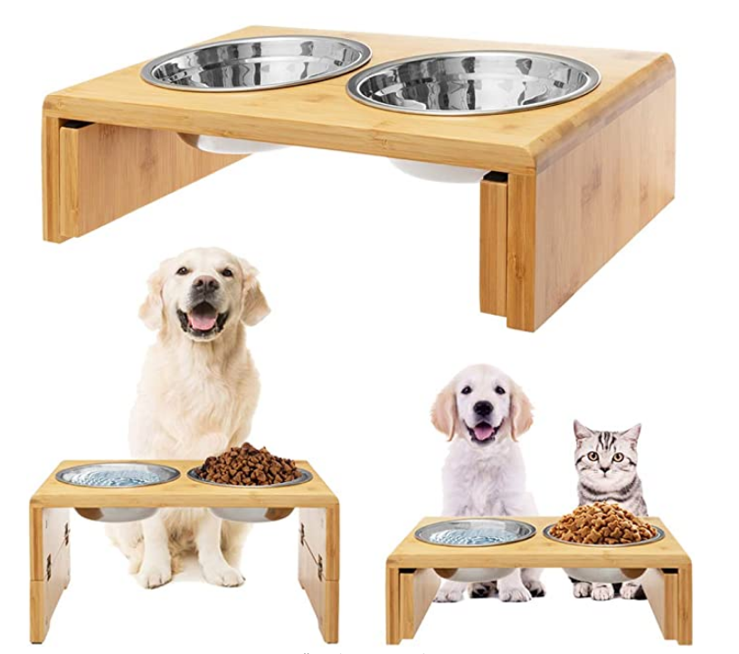 bamboo pet bowl