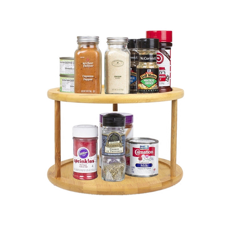 Multi-function Bamboo Organizer with Swivel Base 2