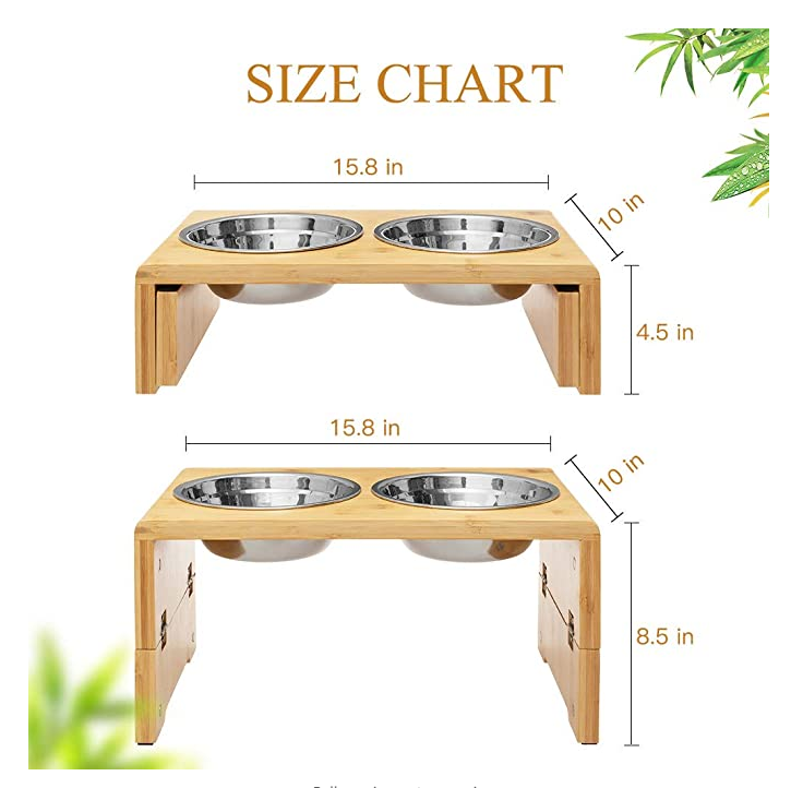 bamboo pet bowl size chart