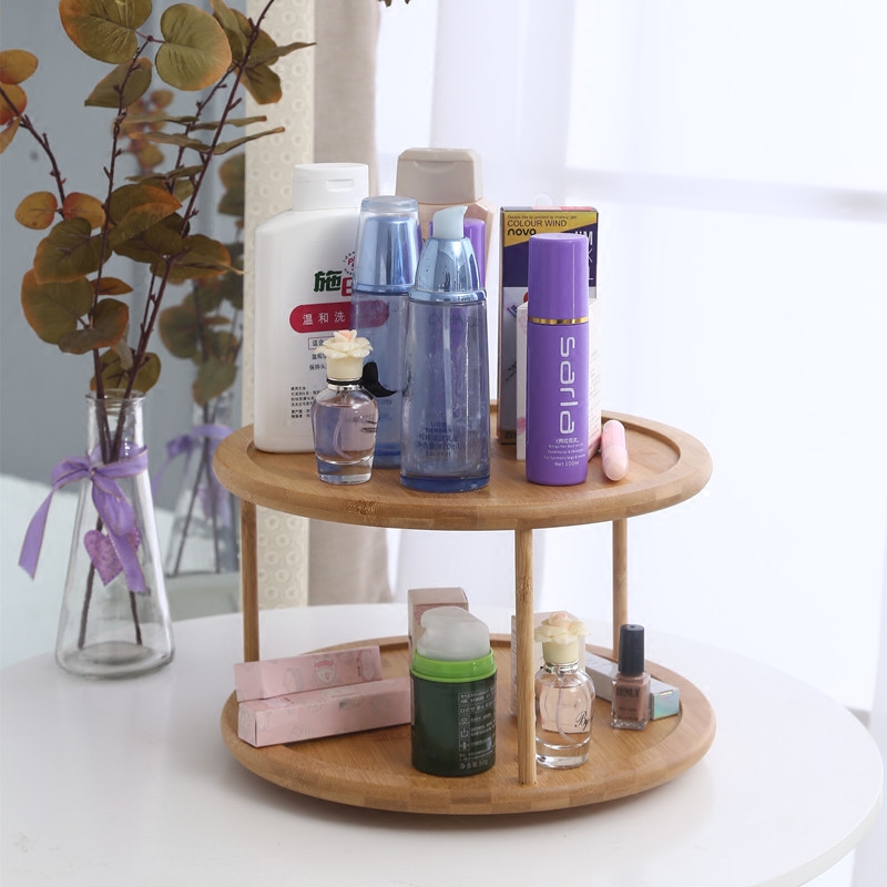 Multi-function Bamboo Organizer with Swivel Base 3