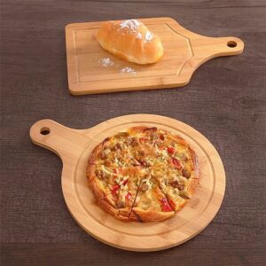 Round Handle Bamboo Pizza Board