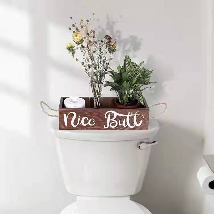 Wooden Toilet Tank Topper Tray 1