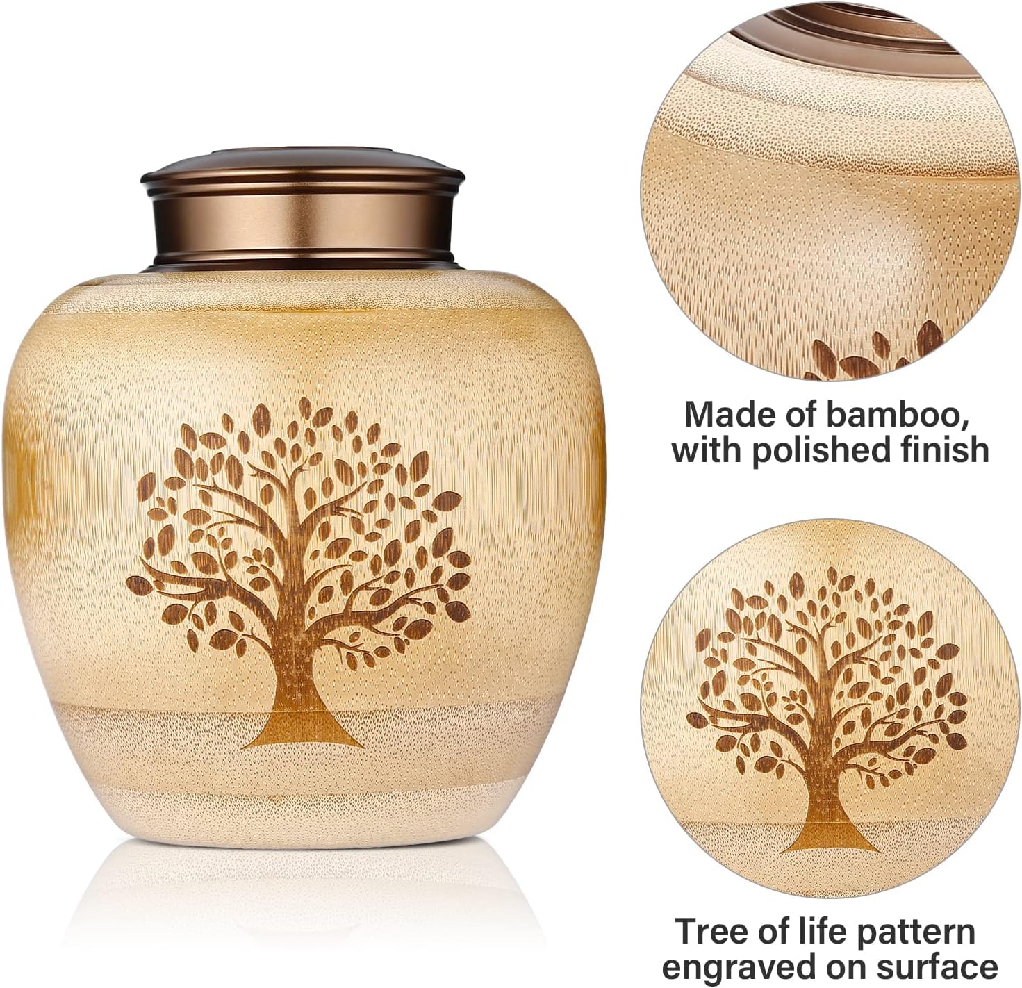 Bamboo Keepsake Urns for Human Ashes - Image 2